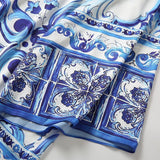 Teresa Porcelain Print Beach Cover Ups