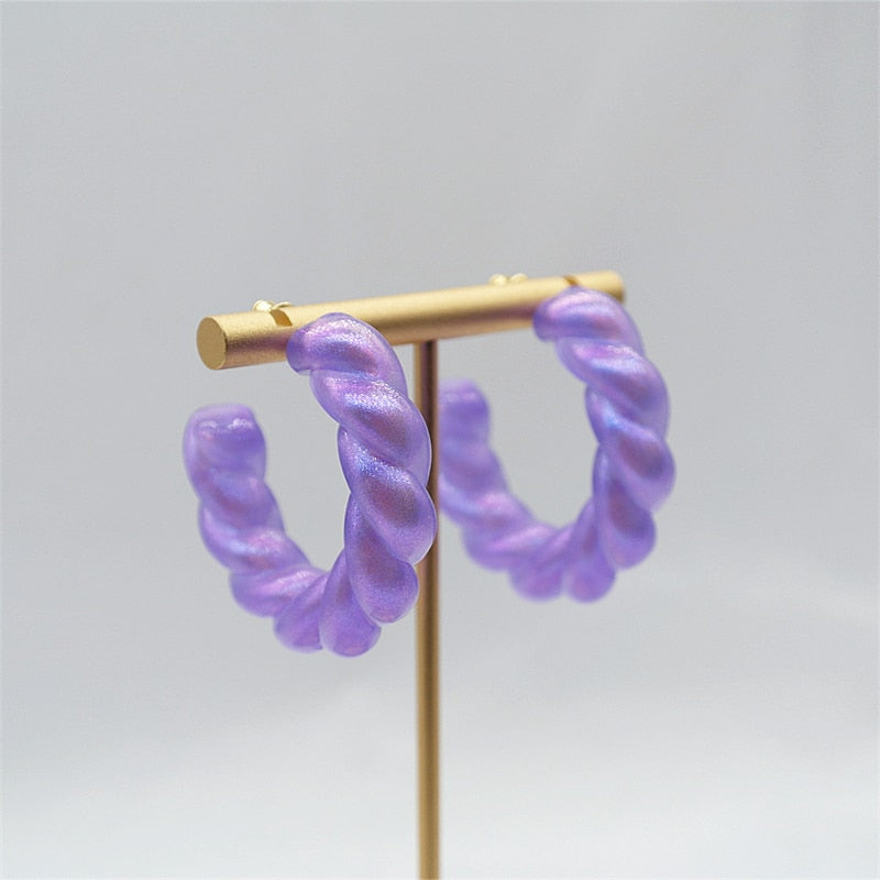 ROXY Acrylic Twist Hoop Earrings