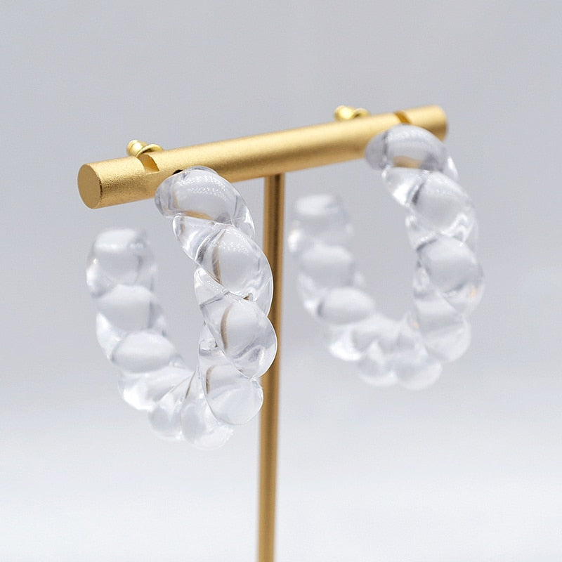 ROXY Acrylic Twist Hoop Earrings