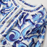 Teresa Porcelain Print Beach Cover Ups