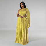 Analia One Shoulder Cloak Sleeve Dress