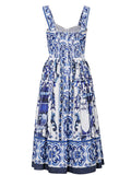 Assia Porcelain Spaghetti Strap Backless Dress