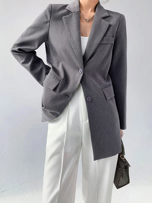 Designer Back Button Single Breasted Blazer