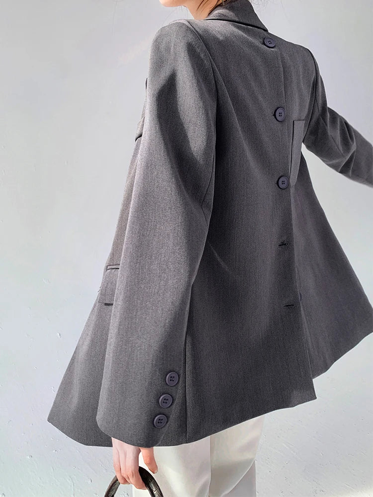 Designer Back Button Single Breasted Blazer