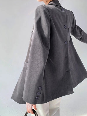 Designer Back Button Single Breasted Blazer