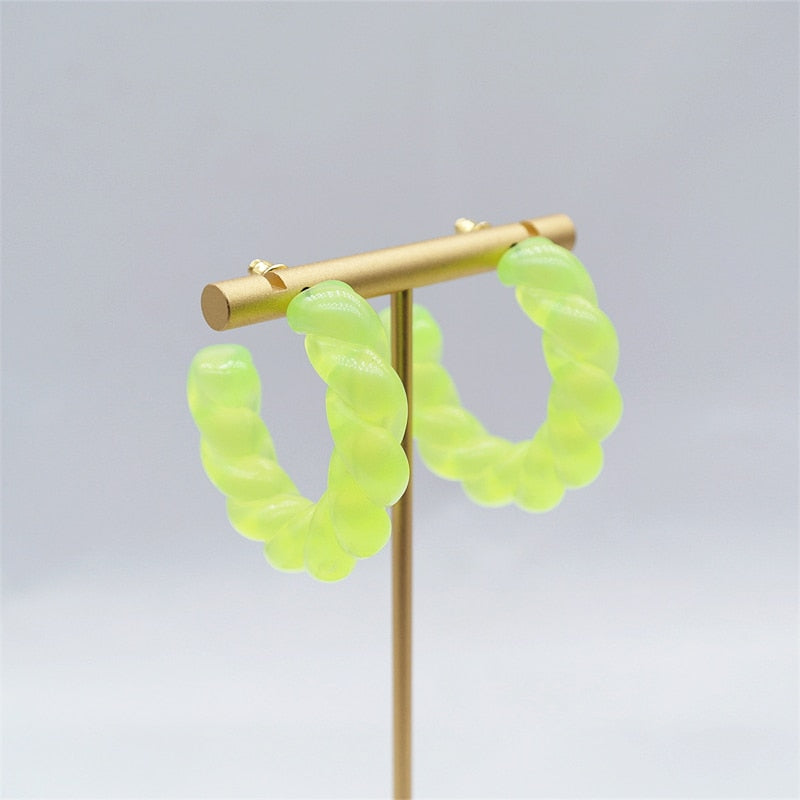 ROXY Acrylic Twist Hoop Earrings