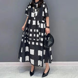 Zoye Blocks Geometric Print Shirt Dress