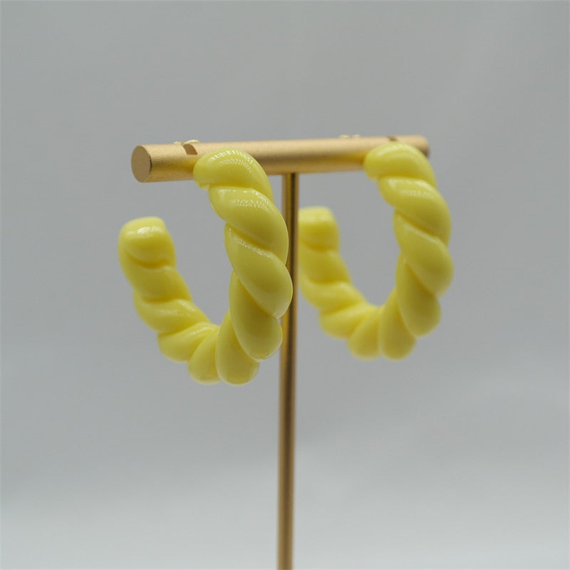 ROXY Acrylic Twist Hoop Earrings