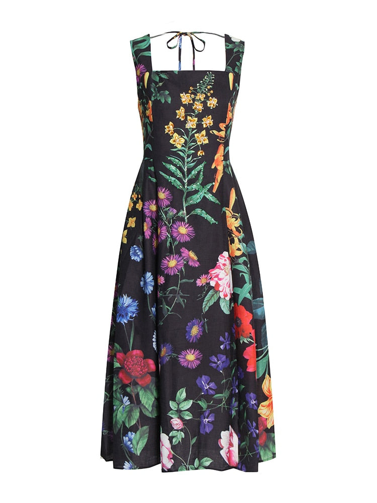 Sophia Vintage Print Floral Dress