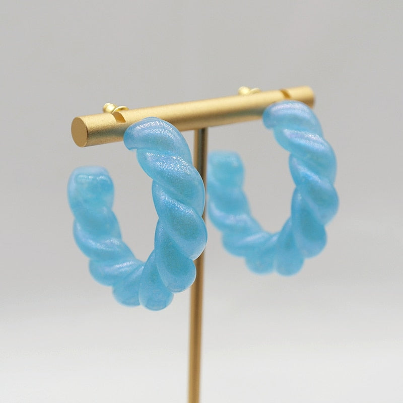 ROXY Acrylic Twist Hoop Earrings