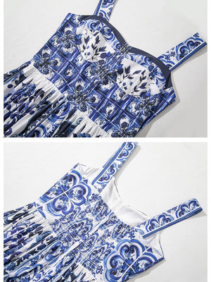 Assia Porcelain Spaghetti Strap Backless Dress