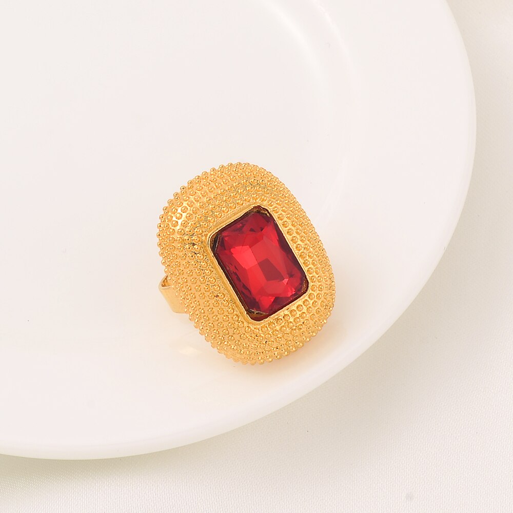 Ethiopian Red Stone Jewelry Set