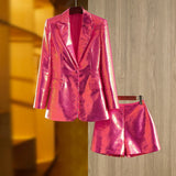 Iridescent Fuchsia 2 piece Short Suit Set