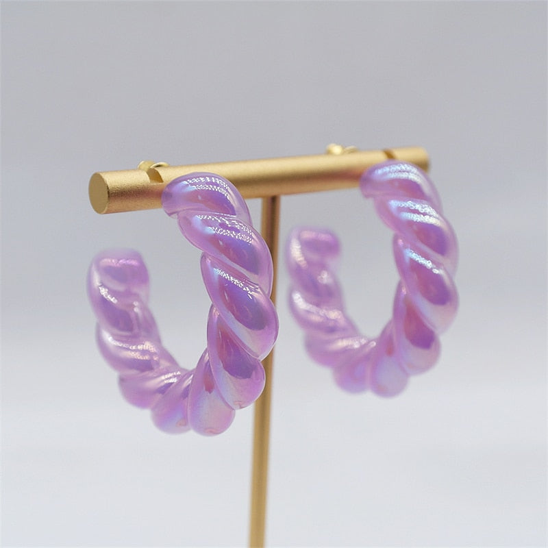 ROXY Acrylic Twist Hoop Earrings