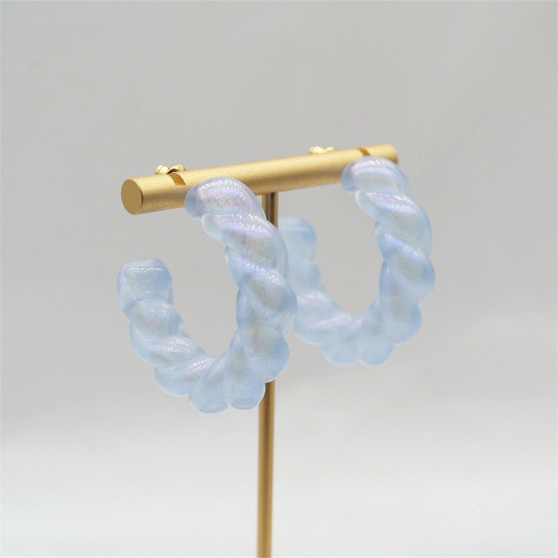 ROXY Acrylic Twist Hoop Earrings