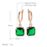 Keisha Square Colored Drop Stone Earrings