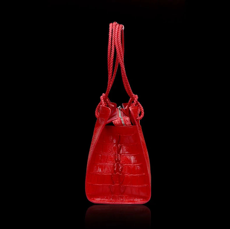 Red Crocodile Pattern Handbags