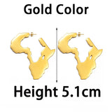 African Map Big Earrings