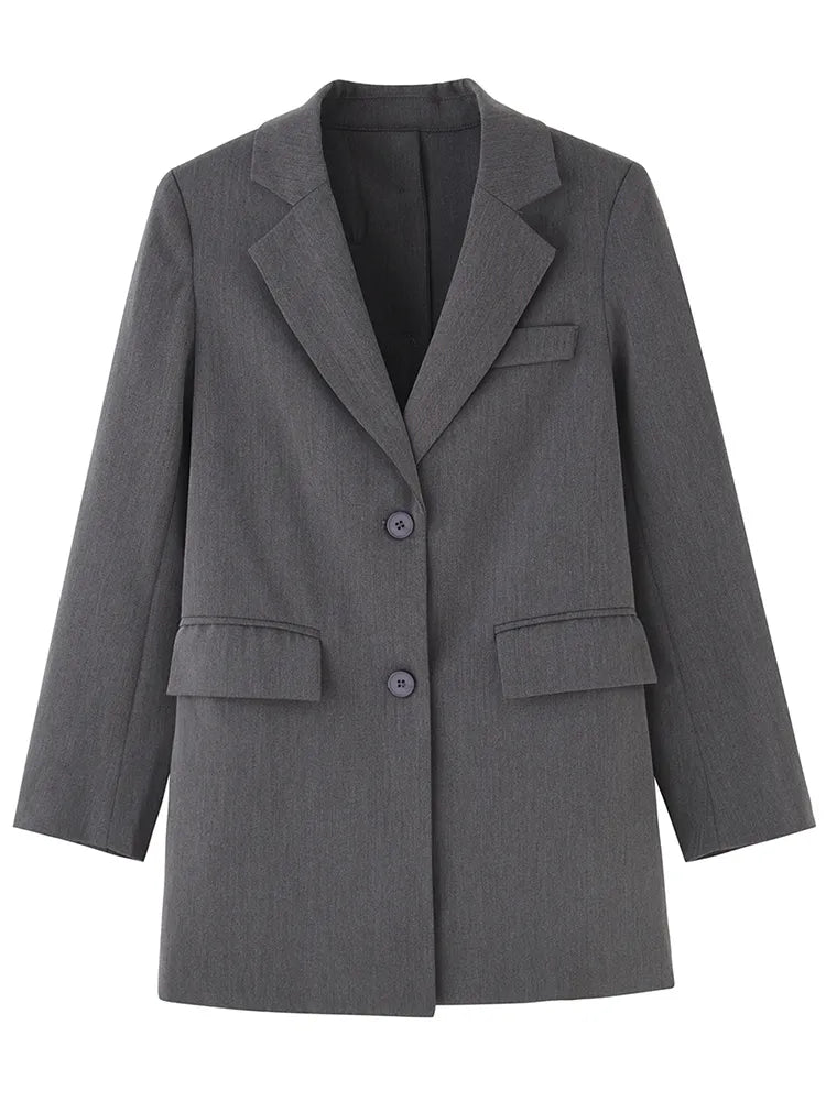 Designer Back Button Single Breasted Blazer