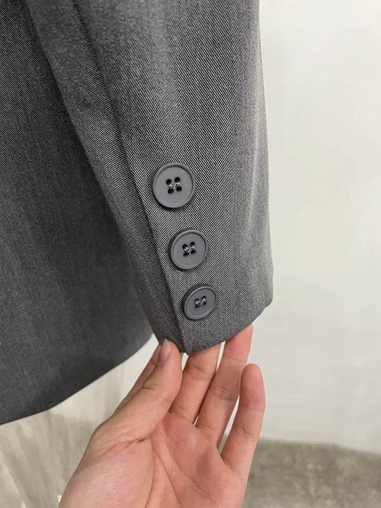 Designer Back Button Single Breasted Blazer