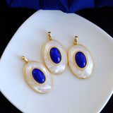 Atria Lapis Lazuli Necklace Vintage Pearl Earrings