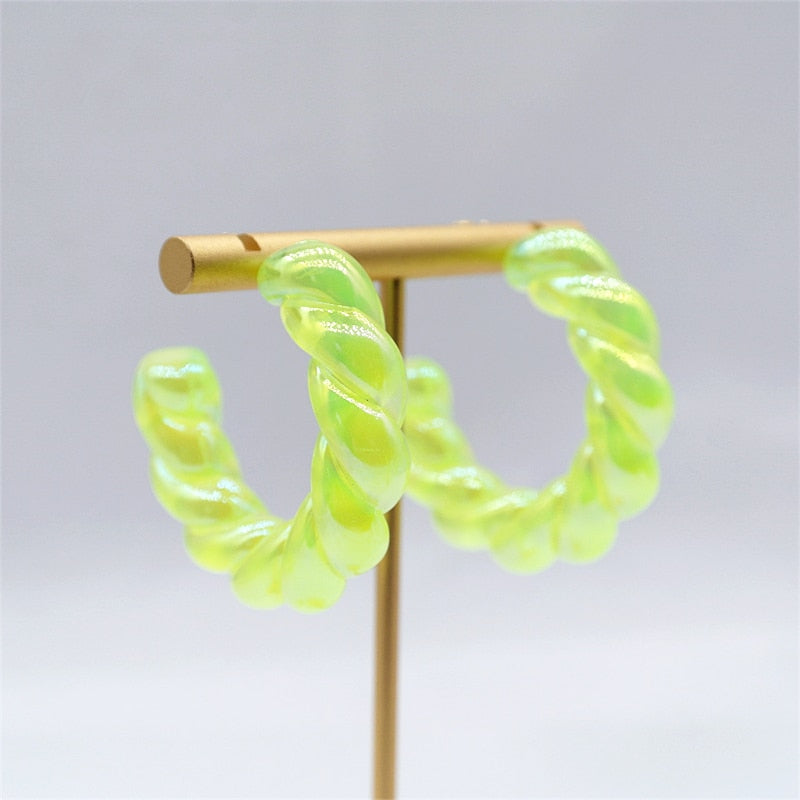 ROXY Acrylic Twist Hoop Earrings