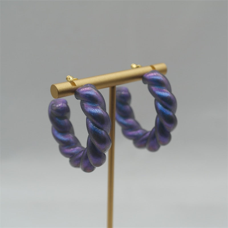 ROXY Acrylic Twist Hoop Earrings