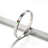 Relief Grid Stainless Steel Bangles