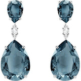 Drop-shaped Zircon Dangle Earrings