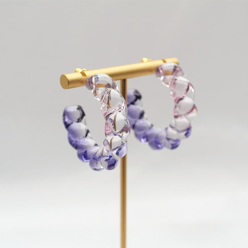 ROXY Acrylic Twist Hoop Earrings