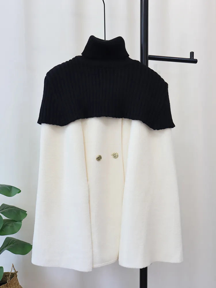 Women Shawl Double-sided Woolen Coat
