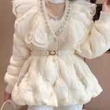 Rhinestone Lace Patchwork Coats