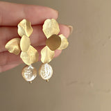 Océane Gold Petal Drop Earrings