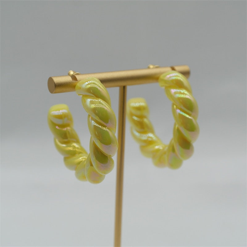 ROXY Acrylic Twist Hoop Earrings