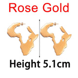 African Map Big Earrings