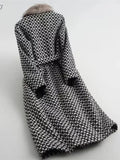 Winter Mink Fur Collar Woolen Coat