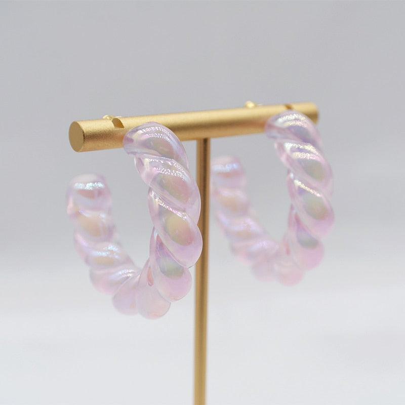 ROXY Acrylic Twist Hoop Earrings