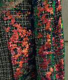 Multi-Colored Sequined Beading Trench Coat