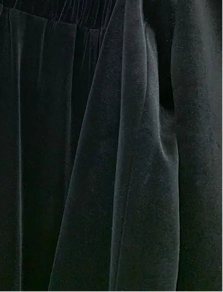 Velvet 2 Piece Set Doll Neck Jacket / Skirt