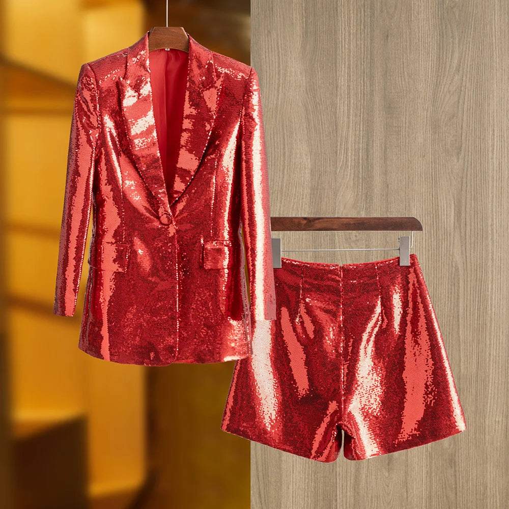 Iridescent Fuchsia 2 piece Short Suit Set