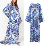Teresa Porcelain Print Beach Cover Ups