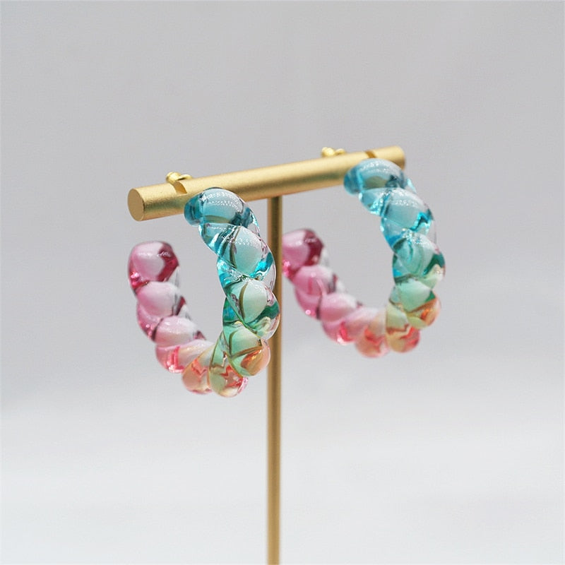 ROXY Acrylic Twist Hoop Earrings