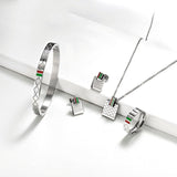 Relief Grid Stainless Steel Bangles