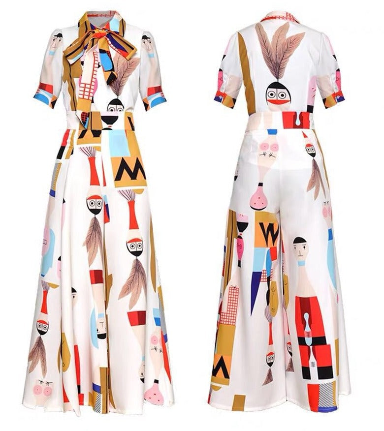 Isabella Abstract Color Print Jumpsuit