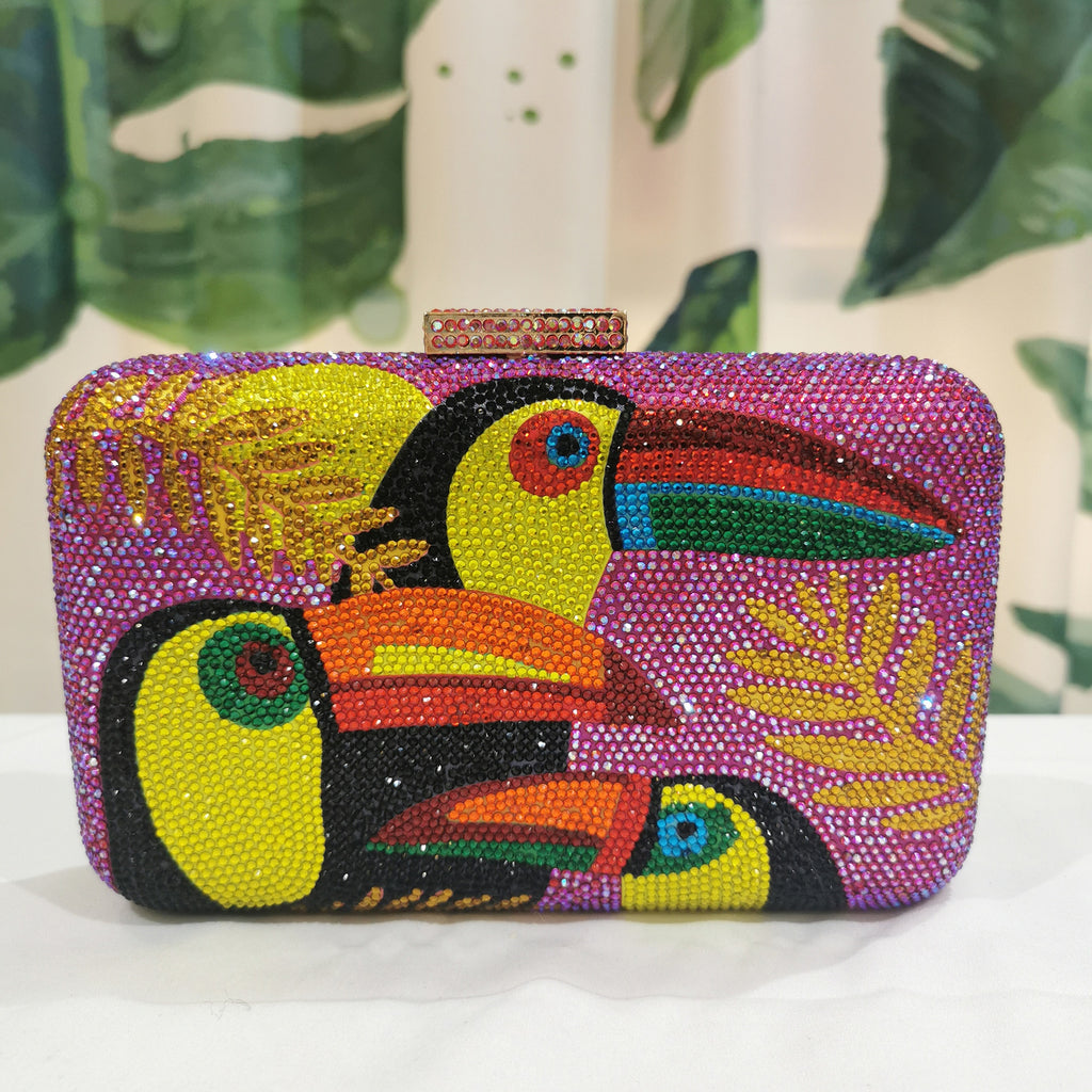 Novelty Toucan Bird Women Crystal Evening Bags