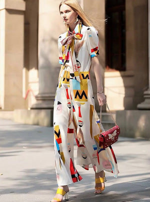 Isabella Abstract Color Print Jumpsuit