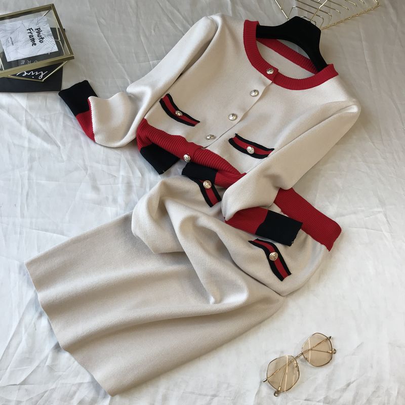 Luna Knitted Skirt Suit