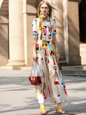 Isabella Abstract Color Print Jumpsuit