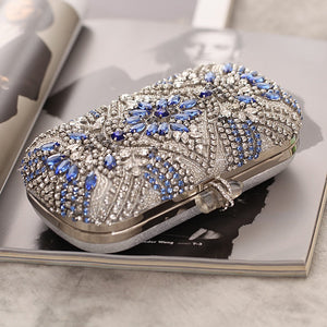 Women Clutch Party Luxury Blue Evening Bag Wedding Purse