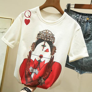 Queen of Hearts Short Sleeve Tee, Hearts Short Sleeve Teem, Hearts Sho